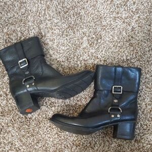 Harley Davidson Sadie Boots Women's Black Leather Moto Booties Size 8